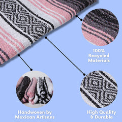 Close-up of the tassels on El Paso Designs Mexican Yoga Blanket
