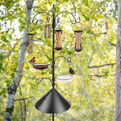 Close-up of the tube feeder included in the MIXXIDEA Bird Feeding Station