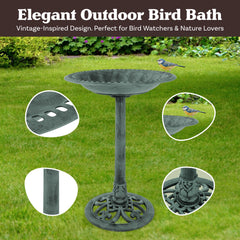 Close-up of the water basin of Pure Garden Antique Bird Bath