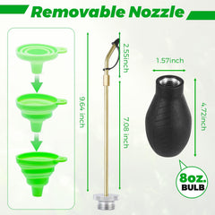 Close-up of the Zihvfzu duster's rubber bulb and nozzle