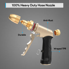 Close-up of the zinc alloy construction of Qxiaozhan nozzle