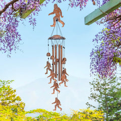 Close-up of TIGGSY Bigfoot Wind Chime showing aluminum tubes