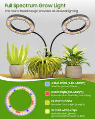 Close-up of Tmsluody Grow Light's metal base and gooseneck