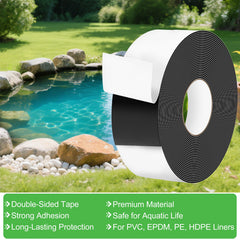 Close-up of ToLanbbt Pond Liner Seam Tape showing adhesive side