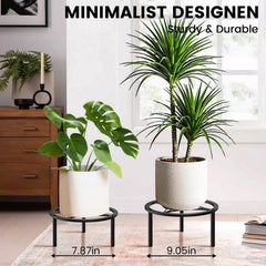 Close-up of TOSKING Small Metal Plant Stand geometric top design