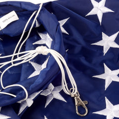 Close-up of TPFEYEN American Flag Windsock embroidered stars