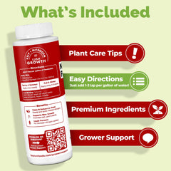 Close-up of TPS NUTRIENTS Liquid Fertilizer label and instructions