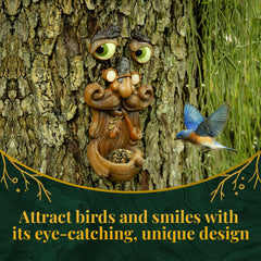 Close-up of Tree Faces Decor's hand-painted details