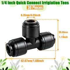 Close-up of TTioDri 1/4 Inch Drip Irrigation Tee Fitting