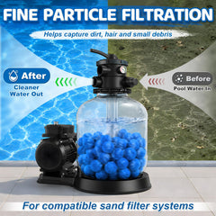 Close-up of TTQ Pool Filter Balls texture