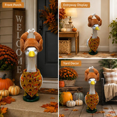 Close-up of turkey leg hat on 23" porch goose outfit
