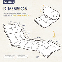 Close-up of Tycdiose Outdoor Chaise Lounge Chair Cushion fabric texture