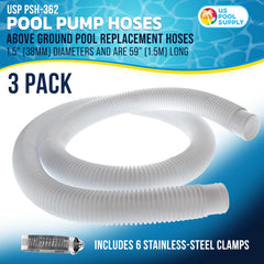 Close-up of U.S. Pool Supply 1.5 inch diameter pool hose