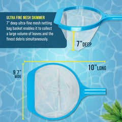 Close-up of U.S. Pool Supply Leaf Skimmer Net's ultra-fine mesh