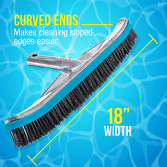 Close-up of U.S. Pool Supply pool brush head with durable aluminum backing