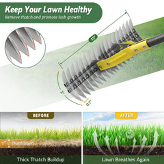 Close-up of UIABOPZ Thatch Rake steel tines