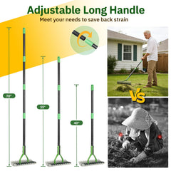 Close-up of UIABOPZ Thatch Rake tines showing dual-side functionality