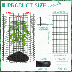 Close-up of UJG wire mesh plant protector panel
