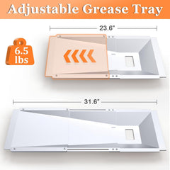 Close-up of Uniflasy grease tray metal construction