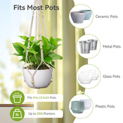 Close-up of USLAI Macrame Plant Hanger material