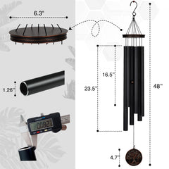 Close-up of Vanquer Wind Chimes aluminum tubes, showcasing deep tone