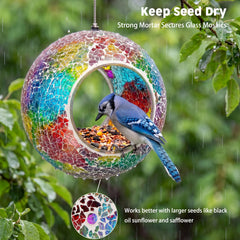 Close-up of VCUTEKA Bird Feeder showing mosaic details