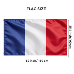 Close-up of VELIFFCO France Flag with brass grommets