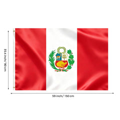 Close-up of VELIFFCO Peru Flag showing vibrant print