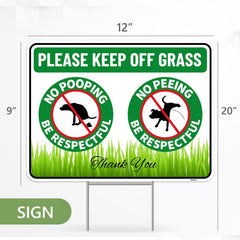 Close-up of Venicor No Poop or Pee Dog Sign lettering