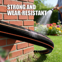 Close-up of VERDOW garden hose 3/4” rustproof metal fittings