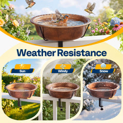 Close-up of VIVOHOME bronze bird bath bowl