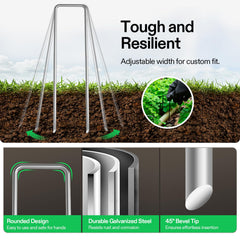 Close-up of VIVOSUN galvanized steel garden stake