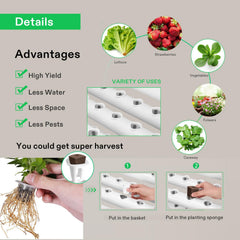 Close-up of VIVOSUN Hydroponic Grow Kit's PVC pipes