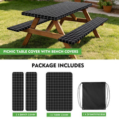 Close-up of waterproof layer on picnic table cover