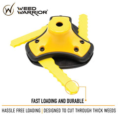 Close-up of WEED WARRIOR trimmer head components