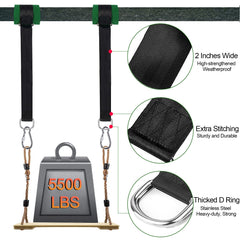 Close-up of Werflyto tree swing straps showing durability