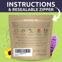 Close-up of wildflower seeds from SWEET YARDS Southeast Regional Mix