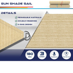 Close-up of Windscreen4less Sand Sun Shade Sail fabric texture