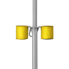 Close-up of Wondershade umbrella showing cup holders and S-hooks
