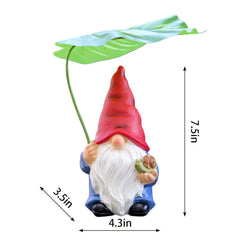 Close-up of WSHMZYHOME Garden Gnome Statue's detailed craftsmanship