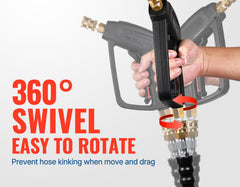 Close-up of YAMATIC Pressure Washer Gun with swivel connector