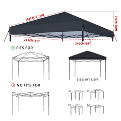 Close-up of YANWEI 8x8 polyester canopy replacement top