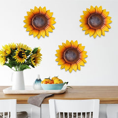 Close-up of YEAHOME metal sunflower wall art