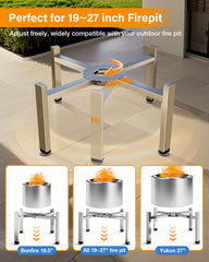 Close-up of YEFU Fire Pit Stand showing sturdy construction