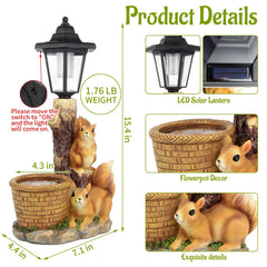 Close-up of YEPOTUE Solar Squirrels Lantern feature