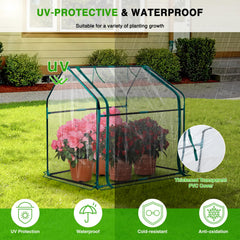 Close-up of Yesker Mini Greenhouse heavy-duty iron frame
