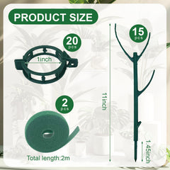 Close-up of YILEGSYO Plant Support Stakes green colour