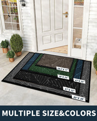 Close-up of Yimobra Leaf Pattern Door Mat texture