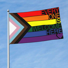 Close-up of YISDZSW Progress Pride Flag showing detailed design