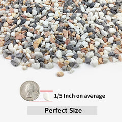 Close-up of YISZM gravel pebbles showing their 1/5 inch size
